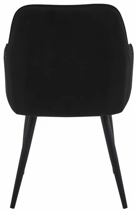Set dvoch jedálenských stoličiek NANA zamatové, čierne (čierne nohy) 2 ks