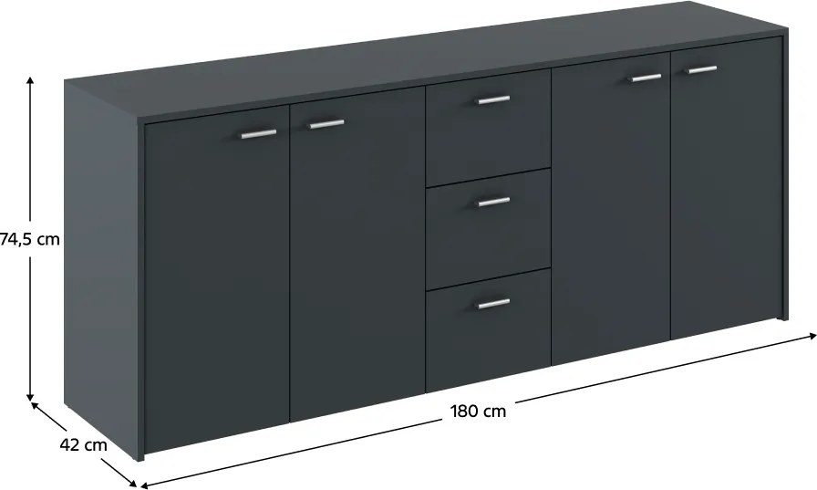 Skrinka HUGOS 180, grafit