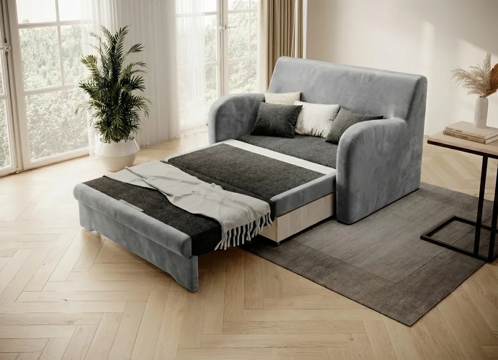 Sivá 2 miestna pohovka ARIO, rozkladacia