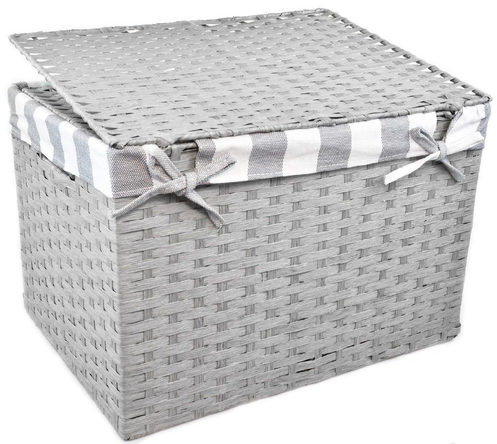 Úložný box s vekom sivý Rozmery (cm): 40x29, v. 28
