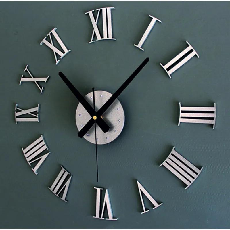 Stylesa Nalepovacie nástenné hodiny rímske plastové  PMMA IA131S I čierne