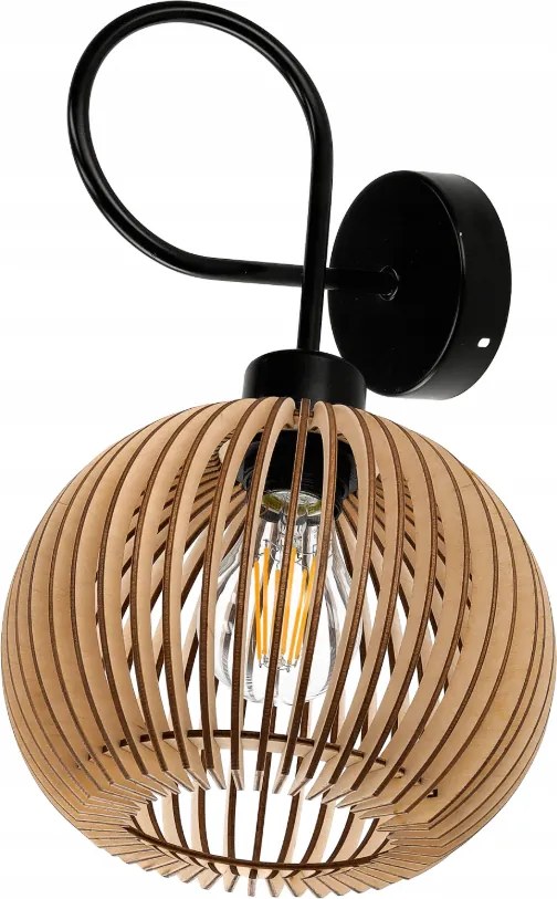 LED stropná lampa LOFT Wraparound 1xE27 Drevená