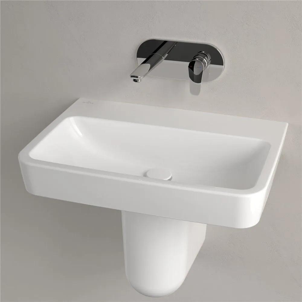 VILLEROY &amp; BOCH O.novo závesné umývadlo bez otvoru, bez prepadu, 650 x 460 mm, biela alpská, s povrchom CeramicPlus, 4A4168R1