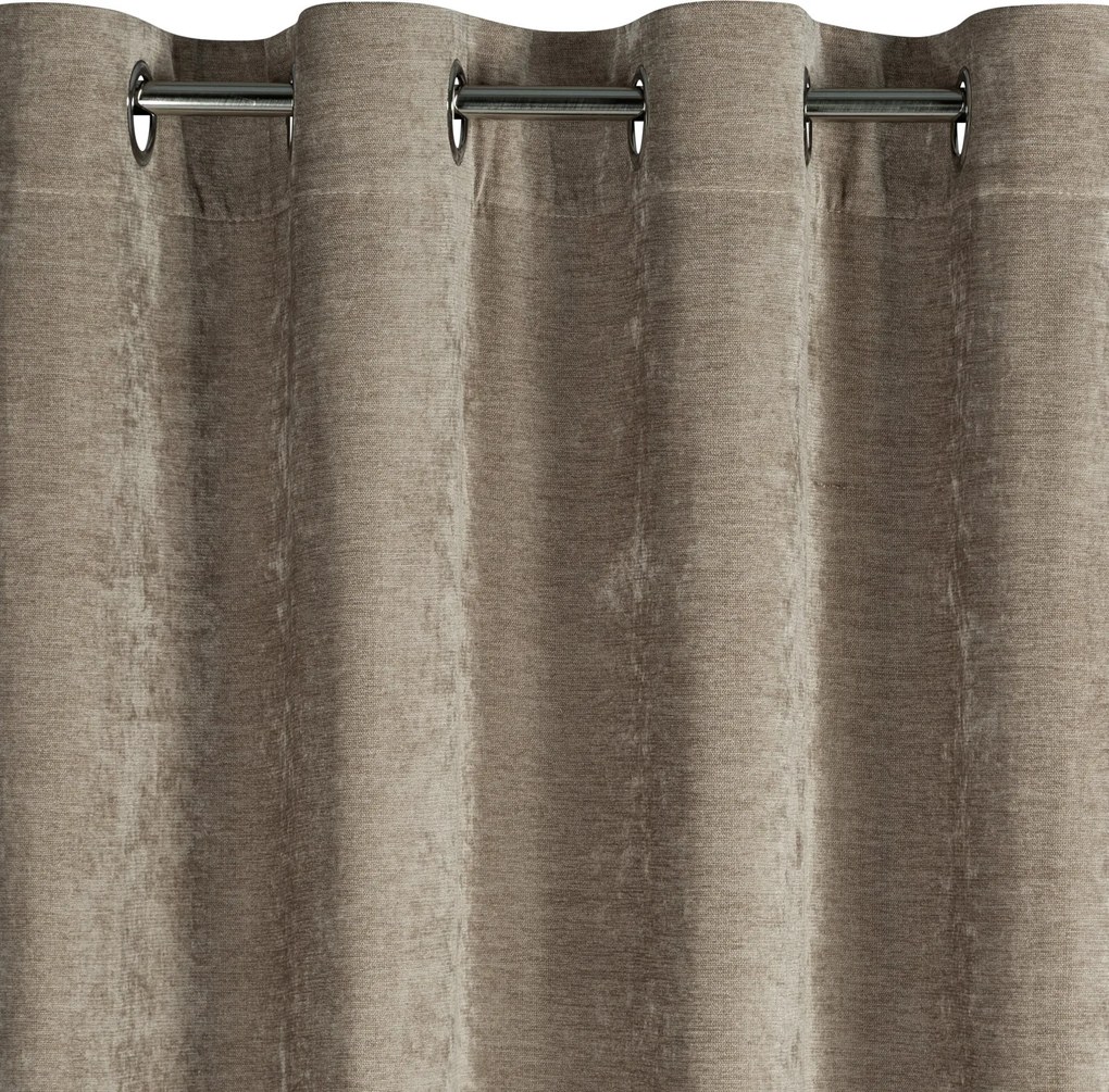 ZÁVES NA KRÚŽKOCH VANI 140X250 CM CAPUCCINO