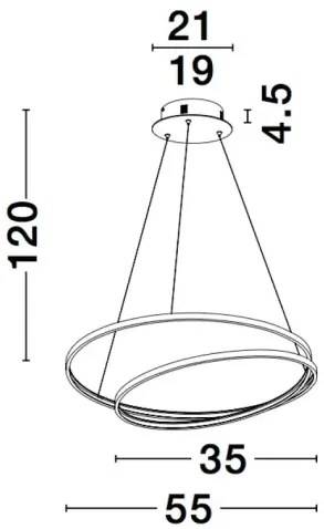 LED luster Grania 55 čierne