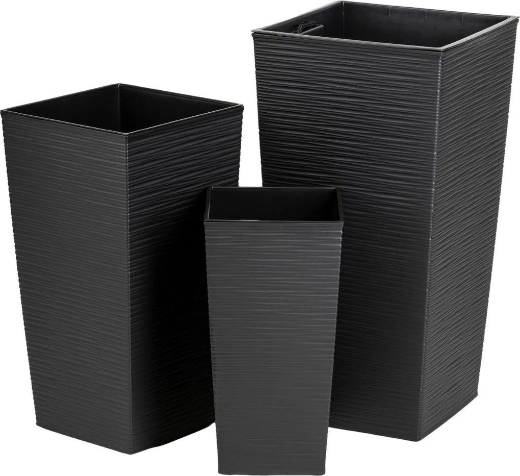 Plastový kvetináč Porto Riflo 36x19x19 cm čierny