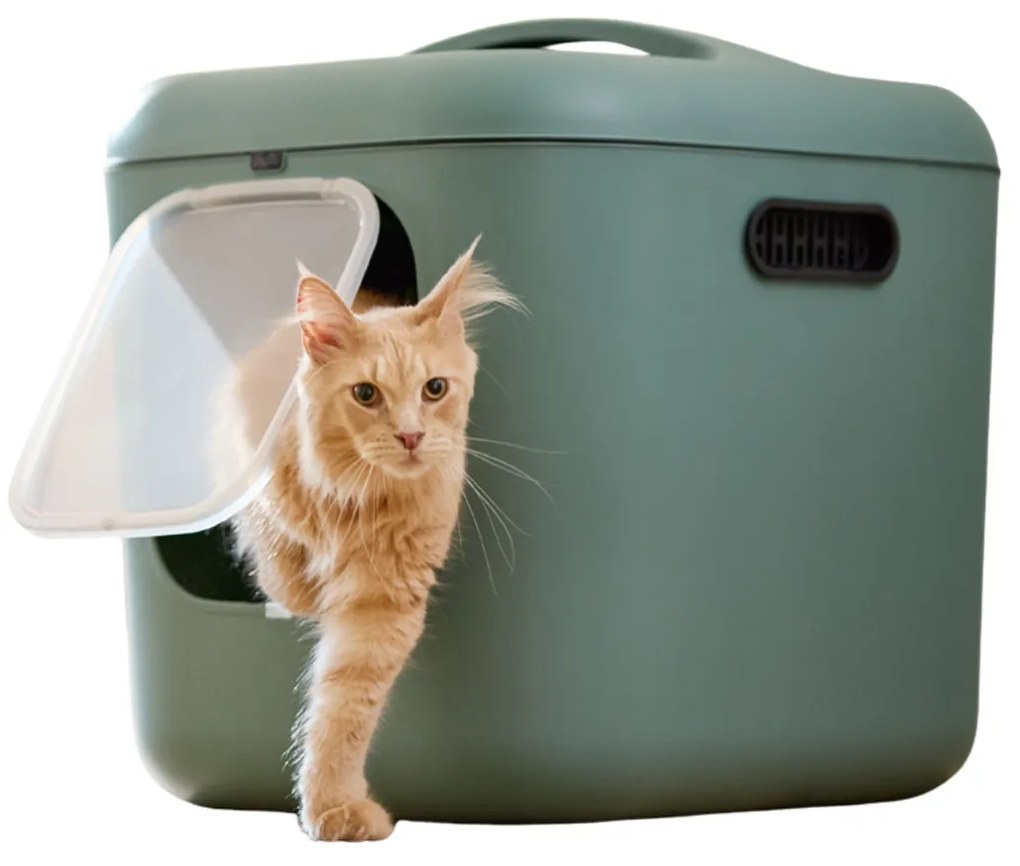 Rotho Mačacia toaleta, krytý záchod pre mačky CAT XXL - zelená
