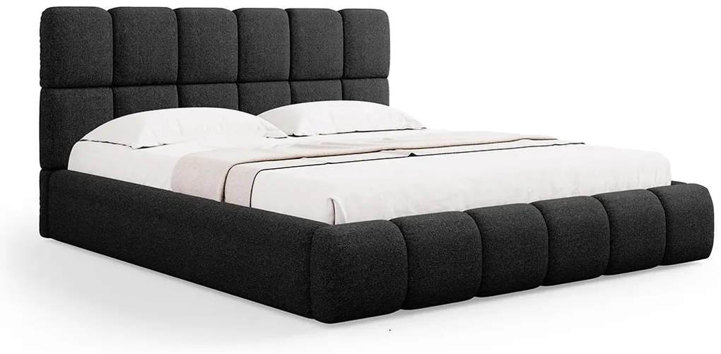 Micadoni Bellis moderná posteľ - Čierna, Ženilka, 200 cm