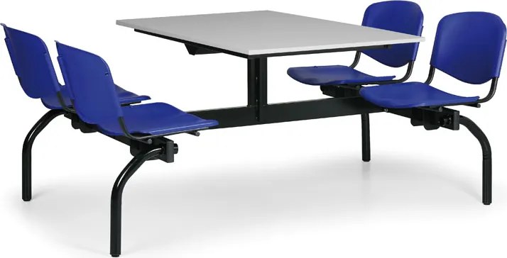 Euroseat Jedálenský set 1930 x 1200 mm - doska sivá, modrá sedadlá
