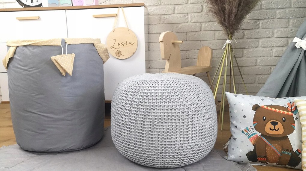 Detský stan TEEPEE (TÍPÍ) BOHO s doplnkami - sivý / béžový