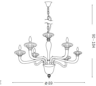 IDEAL LUX Závesný luster na kábli BRIGITTA, číry, 89 cm