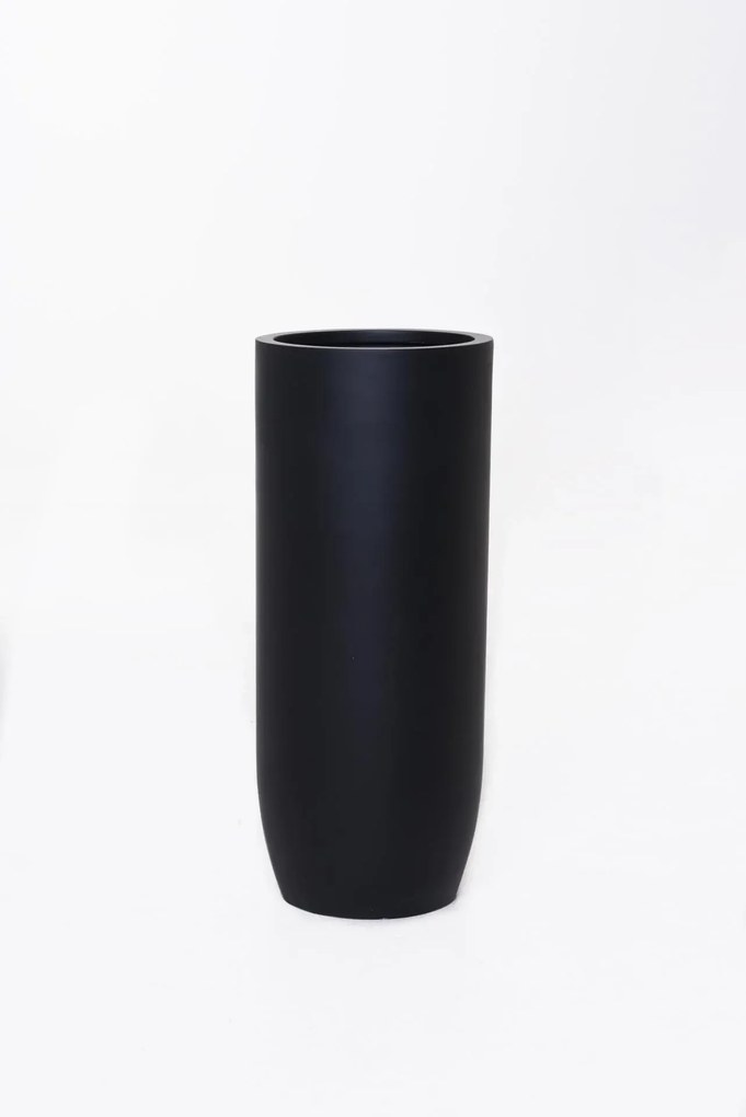 Kvetináč SOLERIO, výška 80 cm, sklolaminát, čierny