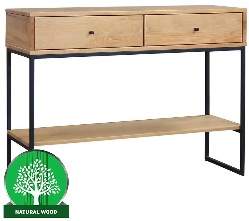 Konzolový stolík Logan 2 zásuvky borovica lak