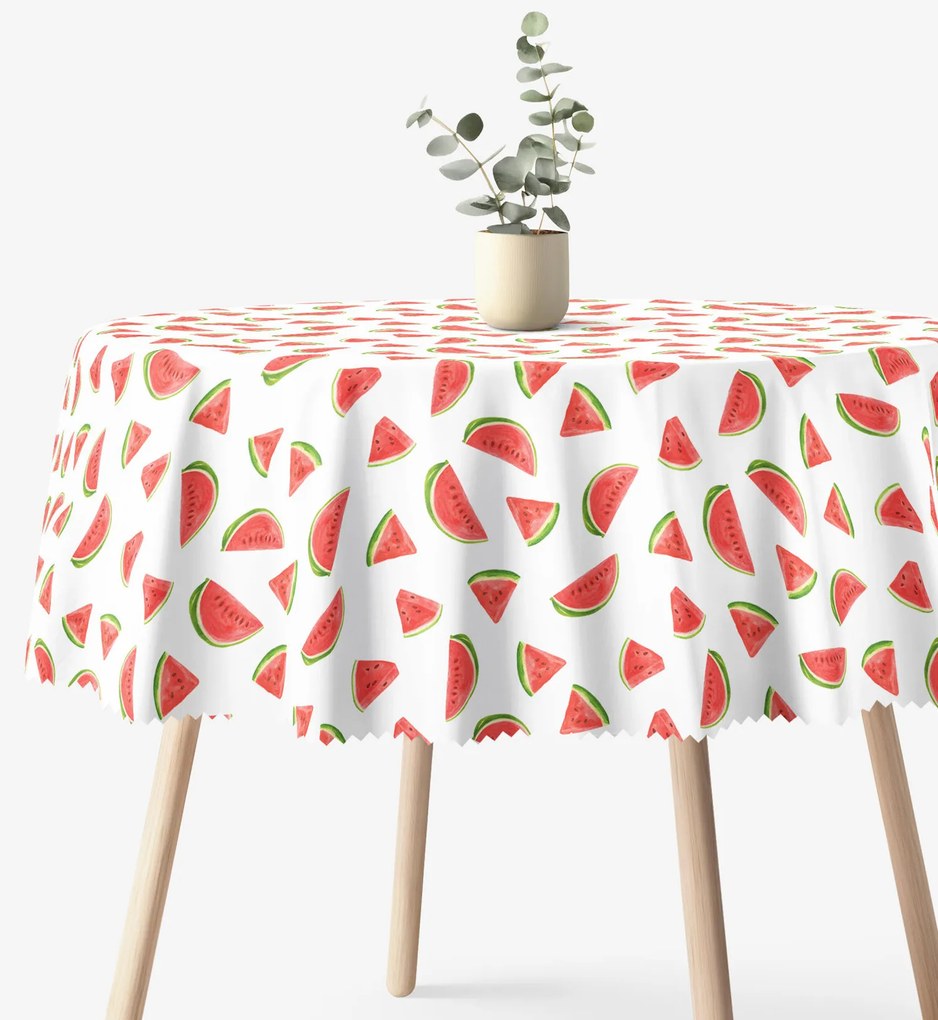 Goldea okrúhly teflónový obrus - svieže melóny Ø 130 cm