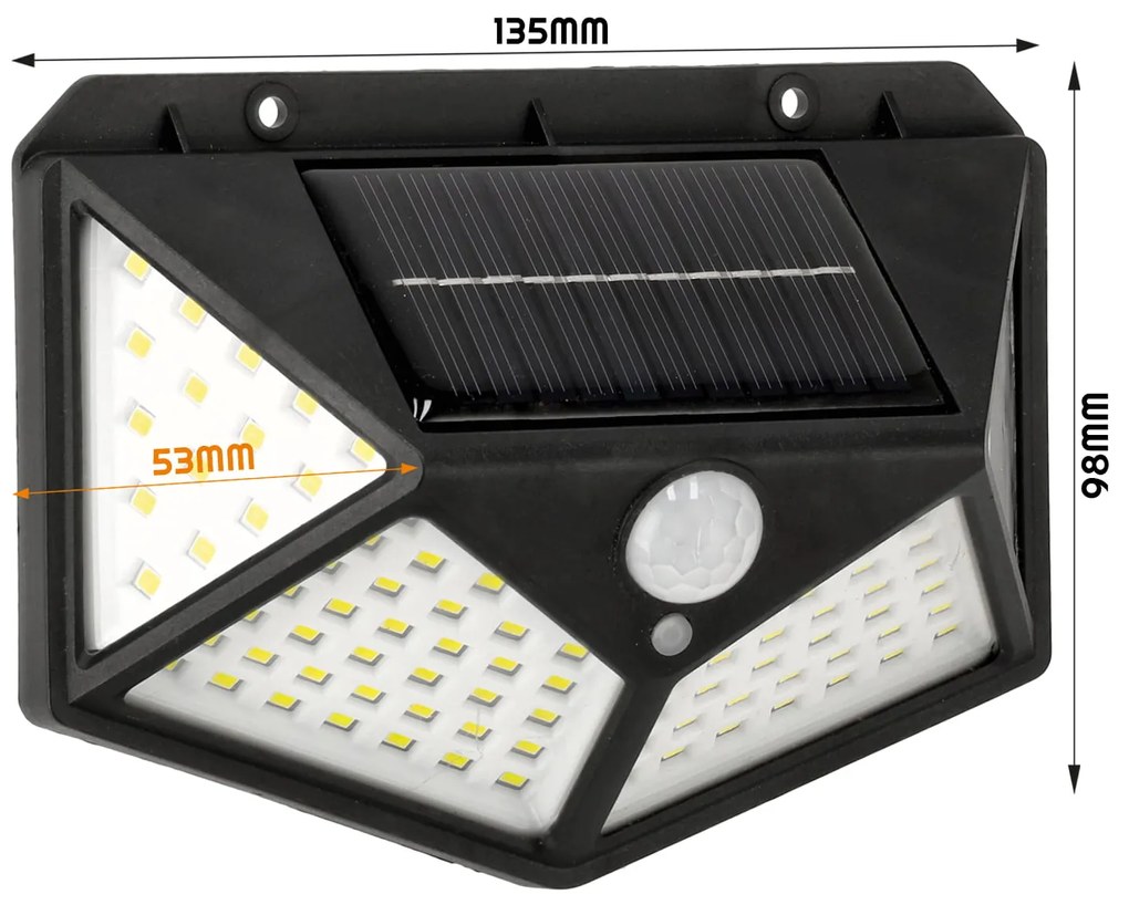 BERGE LED solárna lampa s pohybovým senzorom TANGER 4W