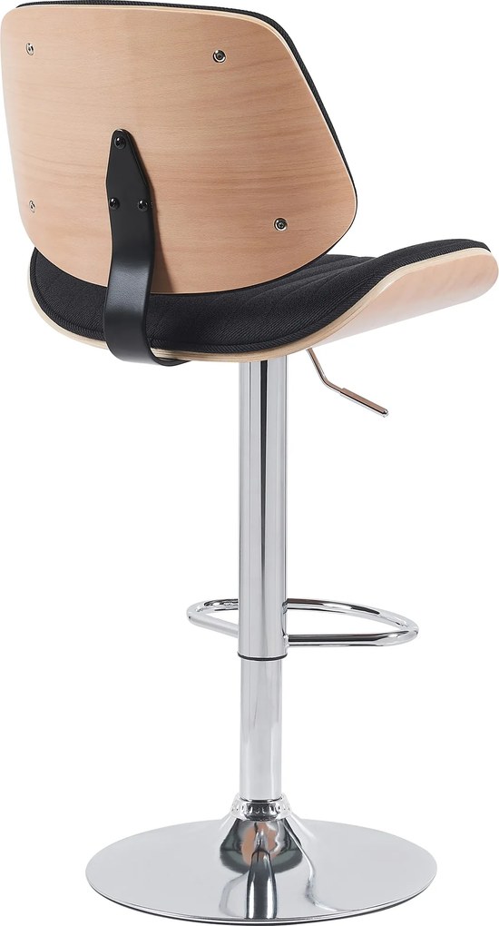 Barová stolička Clawson - látka, chróm rám - natura/čierna