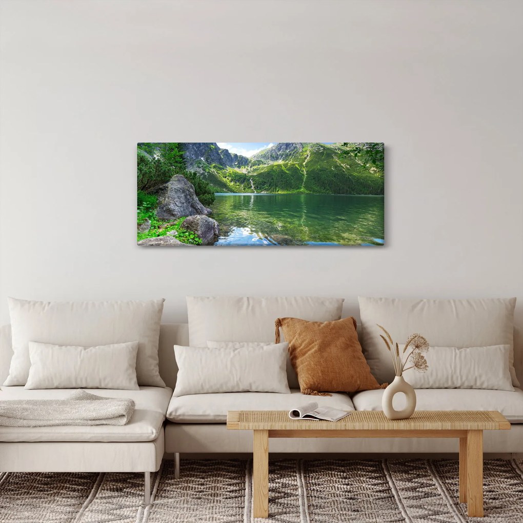 Obraz jazera v Tatrách (120x50 cm)