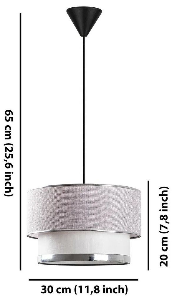 Závesný luster Cake - Light Grey, Silver