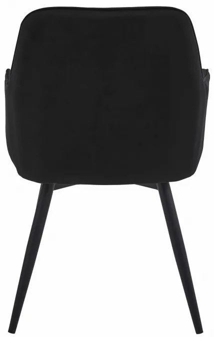 Jedálenská otočná stolička NANA360 zamatová, čierna (čierne nohy)