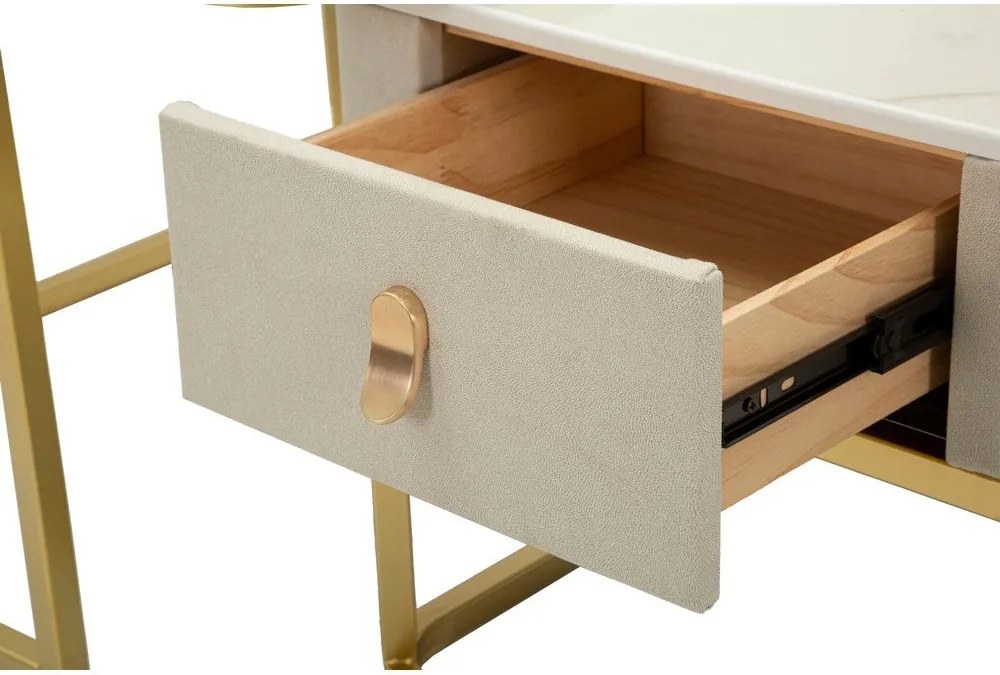 Krémové/v zlatej farbe konferenčné stolíky v súprave 2 ks v dekore mramoru 50x70 cm Beauty – Mauro Ferretti