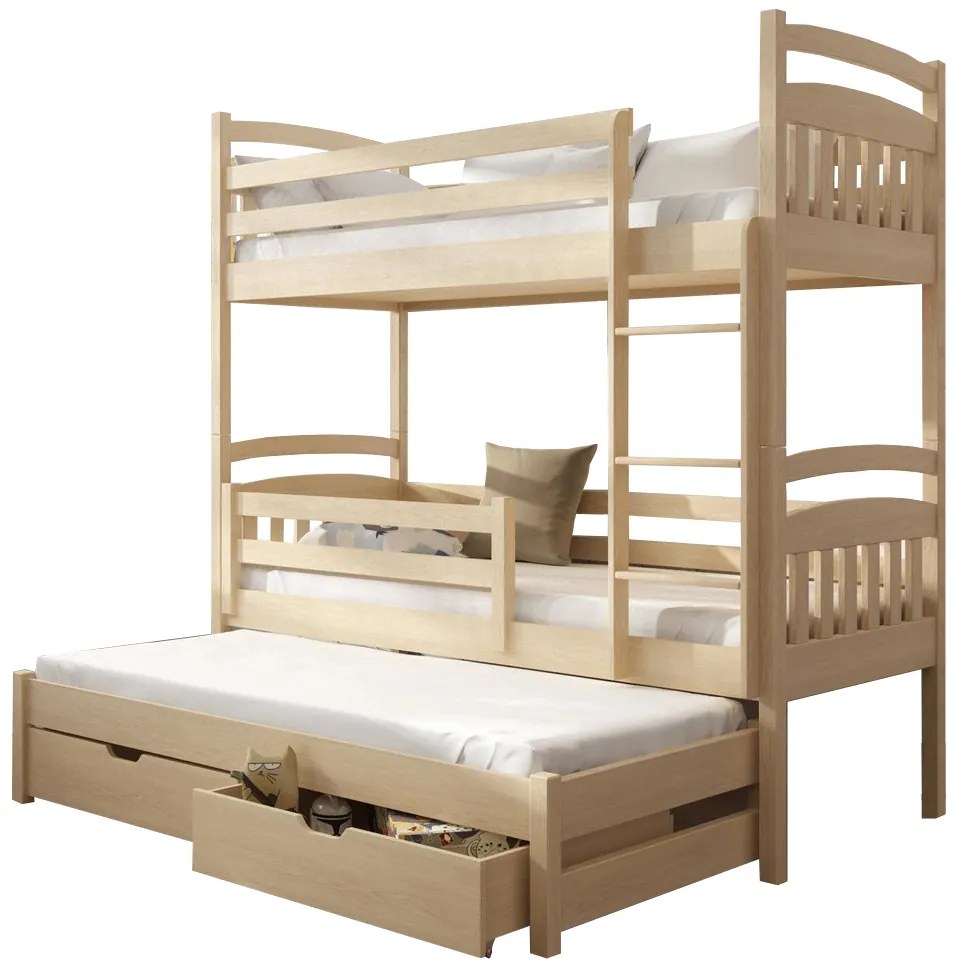 Detská poschodová posteľ 90 cm Anie (borovica). Vlastná spoľahlivá doprava až k Vám domov. 615010