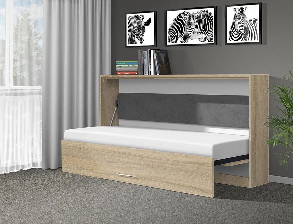 Nabytekmorava Sklápacia posteľ VS1056, 200x90cm farba lamina: Biela, Varianta dverí: lesklé