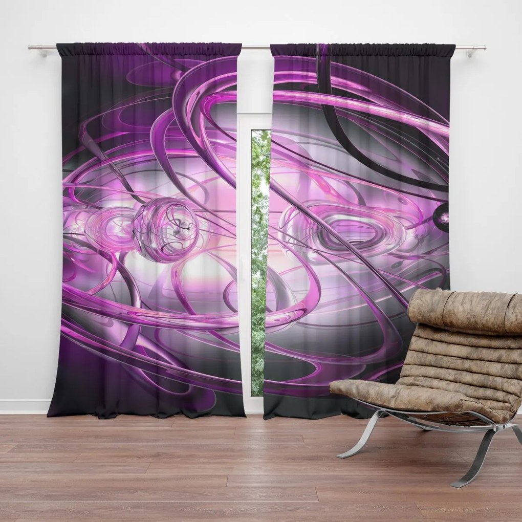 Sablio Záves Fialová abstrakcia: 2 ks 140x250 cm