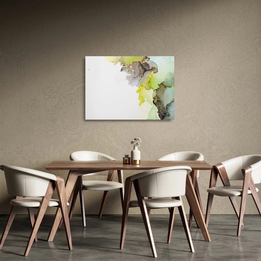 Sklenený obraz - Abstraktné umenie atramentom (70x50 cm)