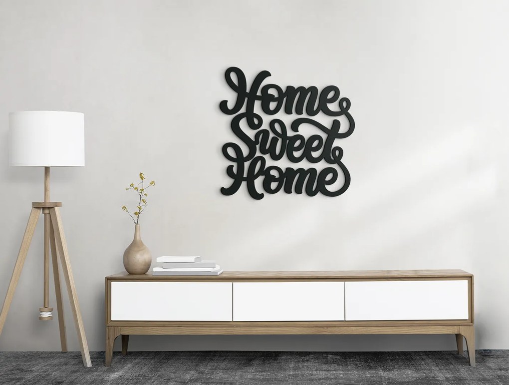 drevko Nálepka na stenu Home Sweet Home Rozmer obrazu: 40 x 40,5 cm, Farba dekorácie: Čierna