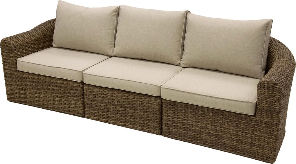 DEOKORK Ratanová lavica pre 3 osoby BORNEO LUXURY (hnedá)