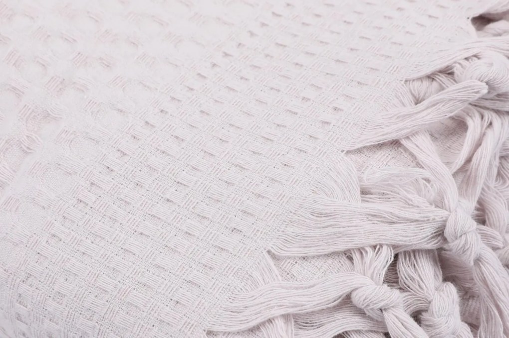 Bavlněný pique přehoz LIGHTY 220x 240 cm světle šedý