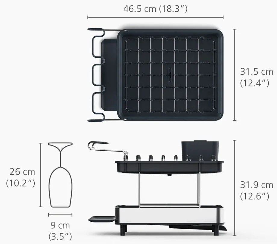 Sivý dvojposchodový anikoro odkvapkávač Excel – Joseph Joseph