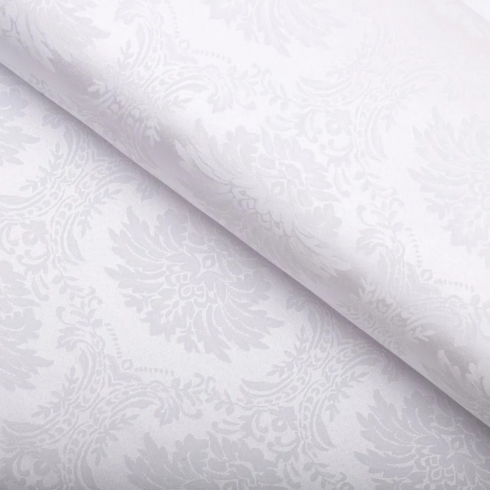 Biante Dekoračný záves Monako PM-122 Zámocký vzor biely - šírka 140 cm 140x190 cm