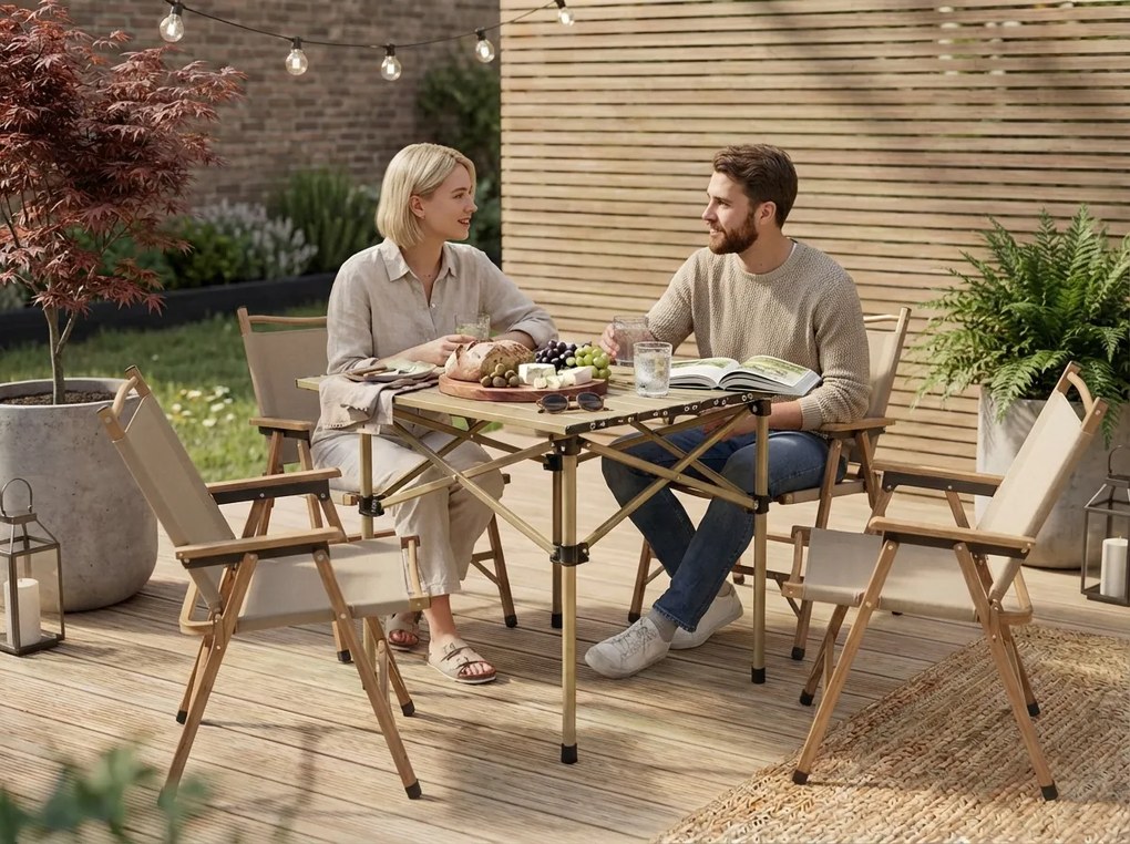 Cateringový stôl CATERFOLD 53x51 cm, béžový