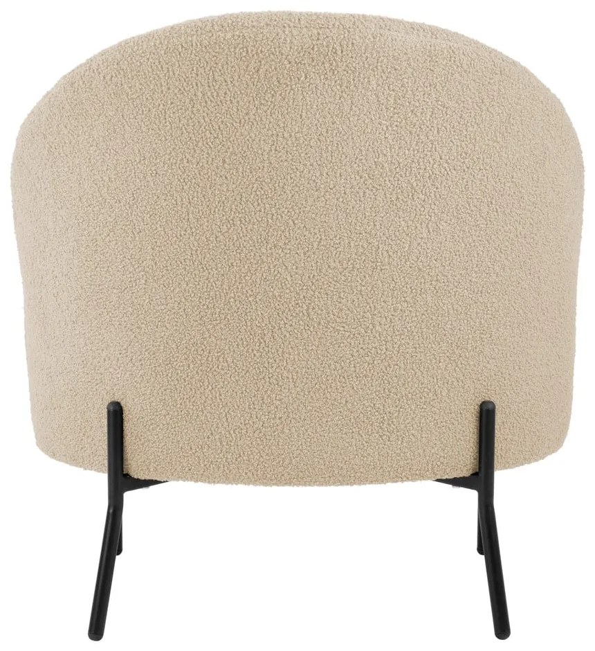 Béžové kreslo z textílie buklé Noble - Leitmotiv