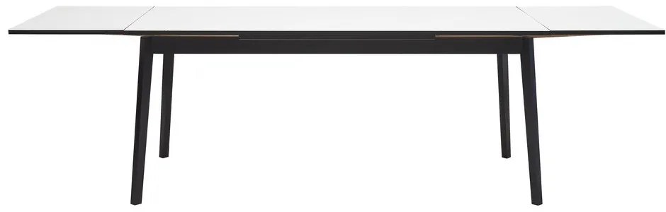 Čiernobiely rozkladací jedálenský stôl v dubovom dekore Hammel Single, 180 x 90 cm