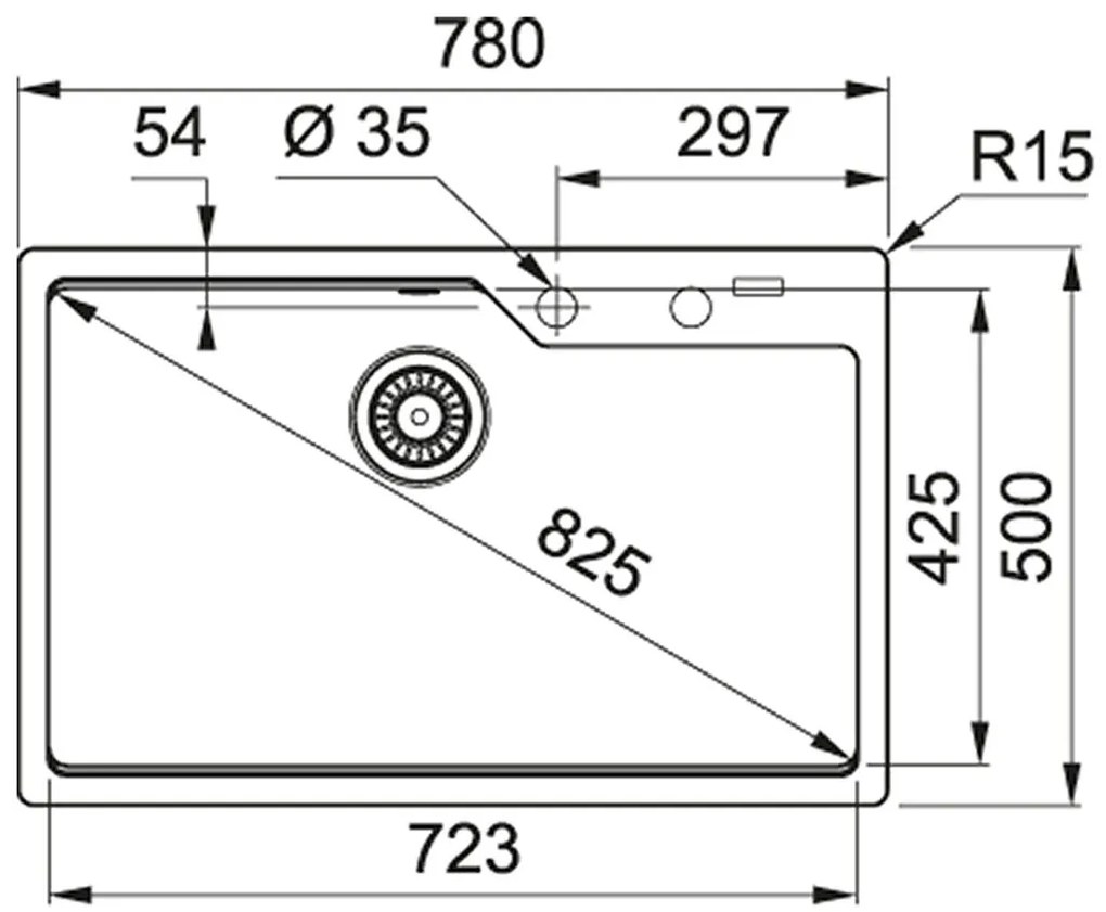 Franke Urban UBG 610-78, 780x500 mm, fragranitový drez, matná čierna 114.0700.092