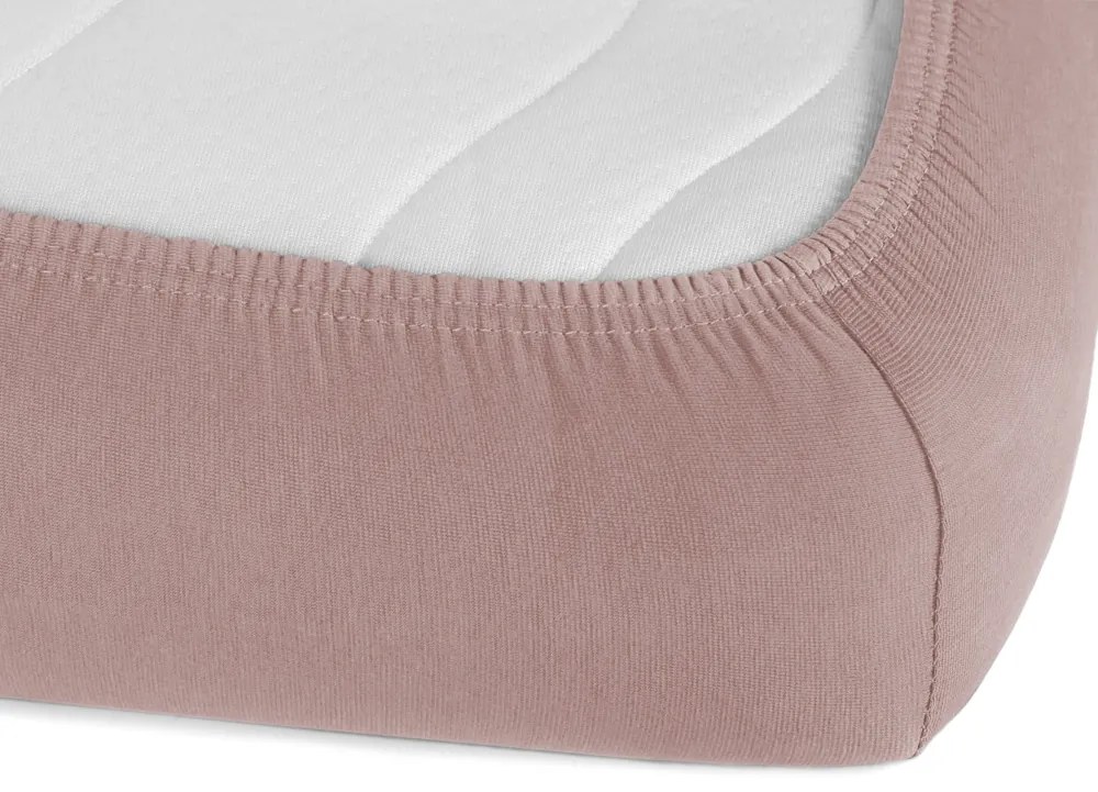 Jersey napínacie prestieradlo JR-024 Hnedoružové 180 x 220 - výška 20 cm
