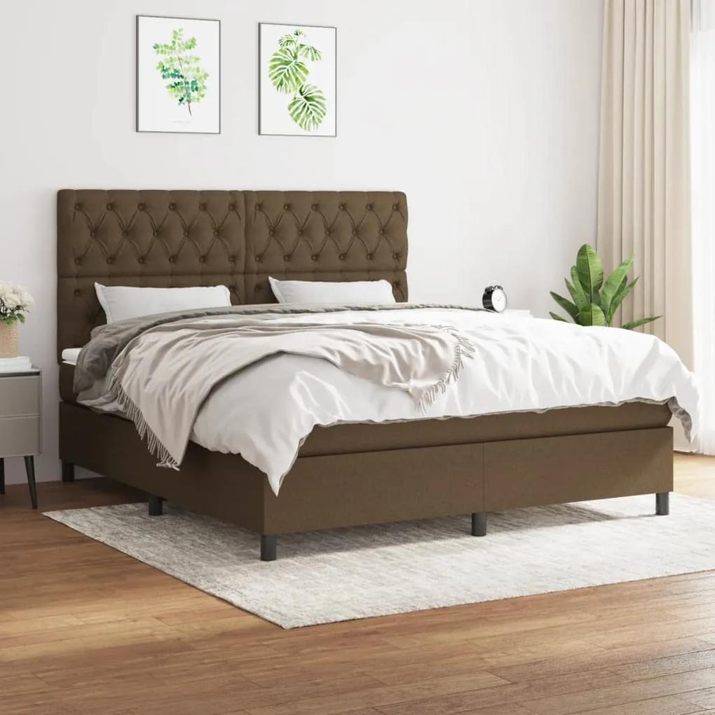 Boxspring posteľ s matracom tmavohnedá 160x200 cm látka 3142028