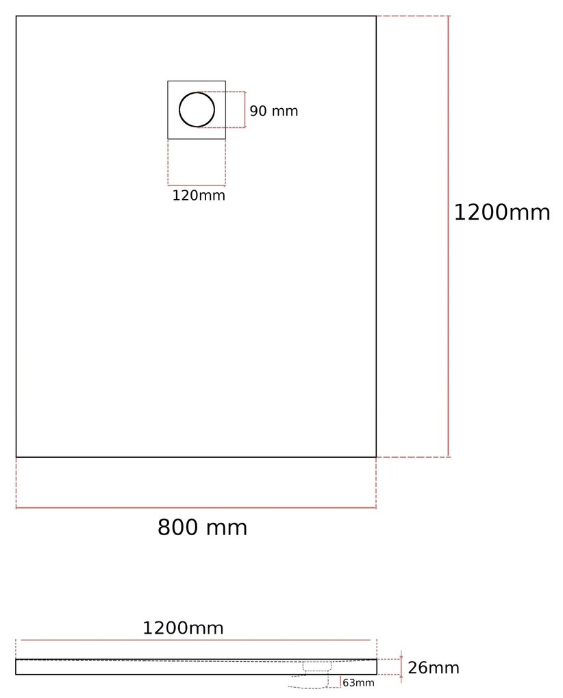 Erga Oldaf, SMC obdĺžniková sprchová vanička 120 x 80 cm, šedá matná, ERG-GMA-OL-80120G