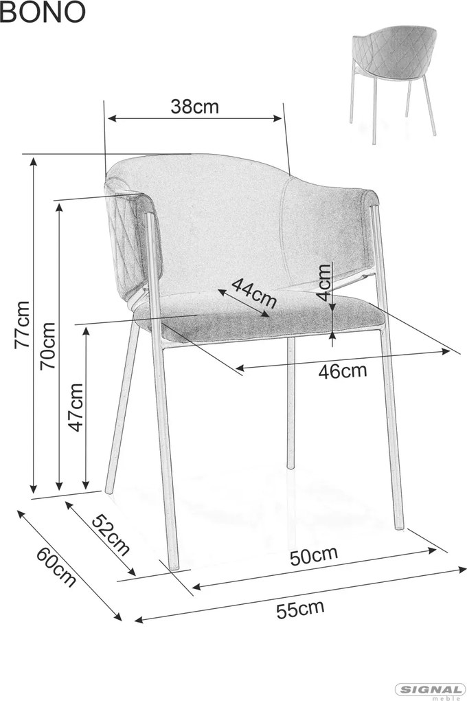 SI Stolička Bono Velvet béžová