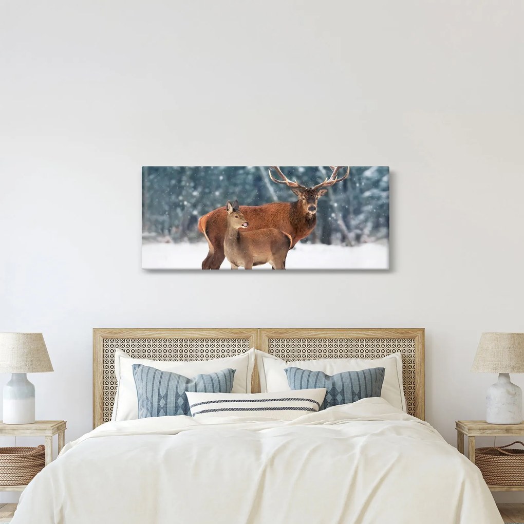 Obraz Jeleňa s laňou (120x50 cm)