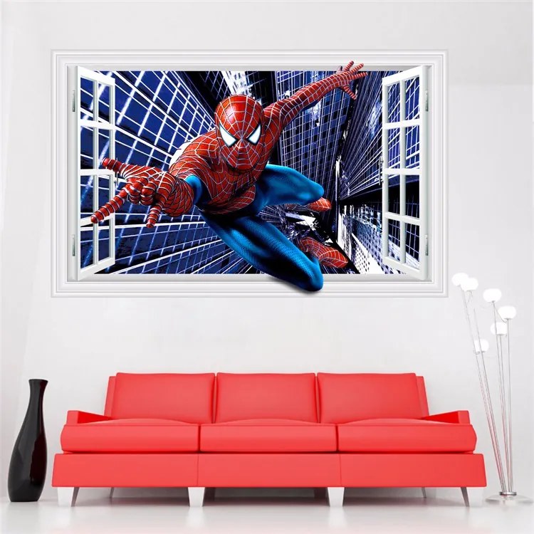 Veselá Stena Samolepka na stenu na stenu Spiderman superhrdina