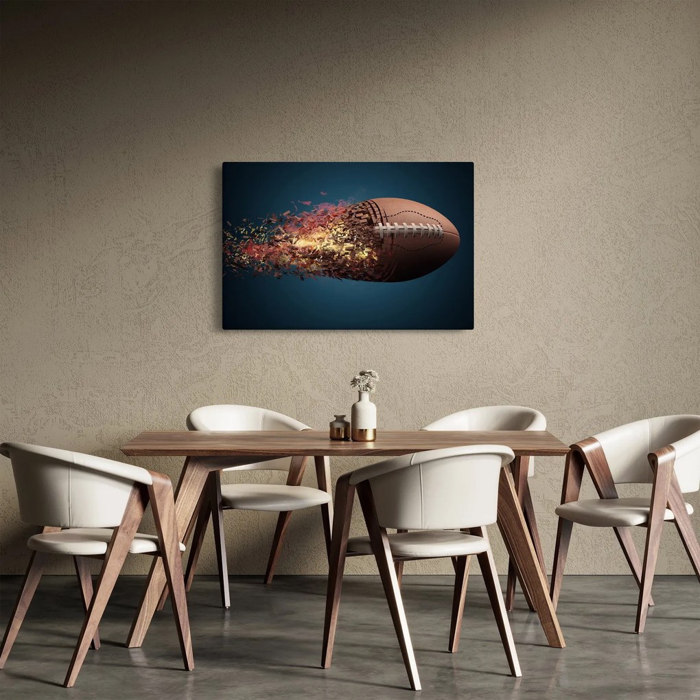 Obraz - Ragbyová lopta v akcii (90x60 cm)