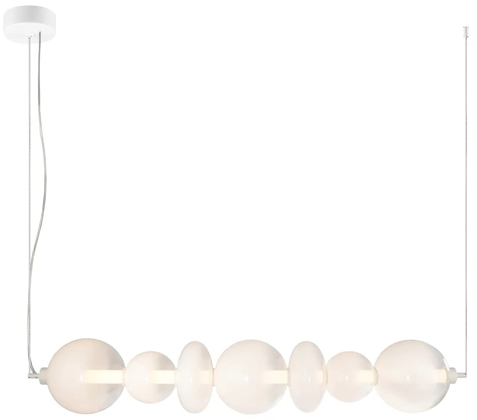 Závesné svietidlo Daphne, 7x biele sklenené tienidlo, w