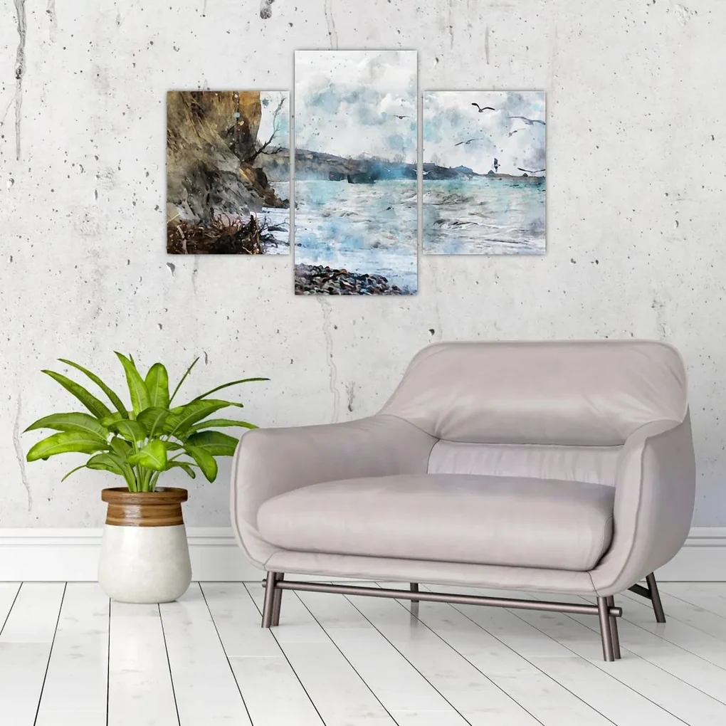 Obraz - Útes, akvarel (90x60 cm)