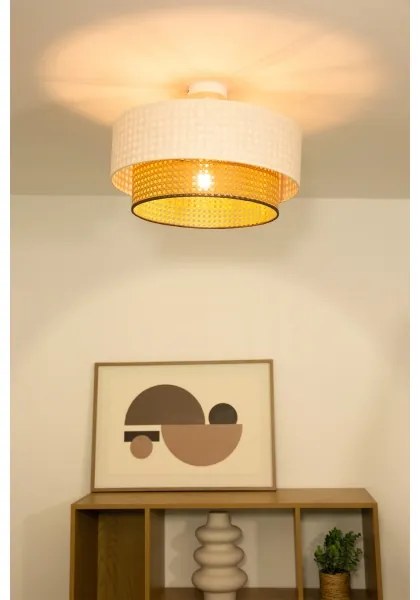 Prisadený luster NATIA 1xE27/60W/230V biela/hnedá