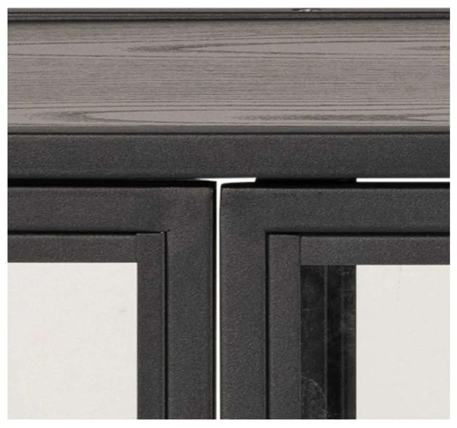 Čierna vitrína v dekore jaseňa 152x86 cm Seaford – Actona