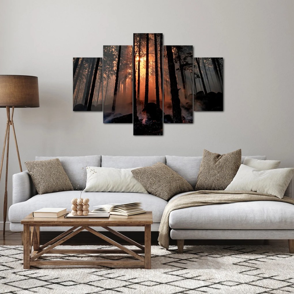 Obraz temného lesa (150x105 cm)