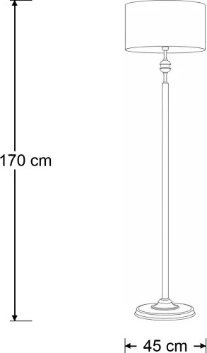 BRILAGI - Stojacia lampa SAPHIRE 1xE27/15W/230V krémová/zlatá/patina